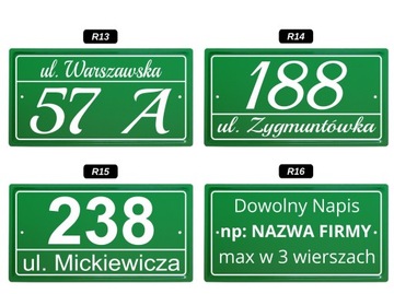 Tabliczka ADRESOWA - METALOWA - Zielona - UV