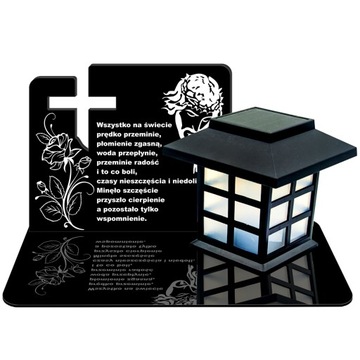 SOLARNY ZNICZ LED PODSTAWKA STATUETKA NA CMENTARZ GRÓB DUŻA