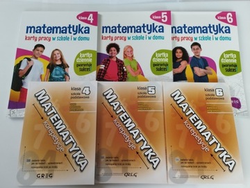 MATEMATYKA 4-6 Korepetycje + Karty Pracy x6. Nauka w domu i szkole GREG