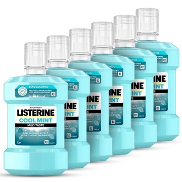 LISTERINE Cool Mint płyn do płukania jamy ustnej Łagodny Smak 1000ml x 6szt