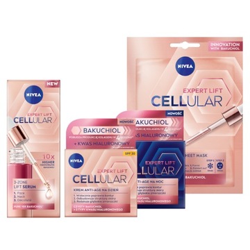 NIVEA CELLULAR EXPERT LIFT Serum liftingujące Krem na zmarszczki x2 Maska