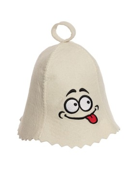 SAUNA CZAPKA BIAŁA FILCOWA - LOGO WODZIREJ SAUNY