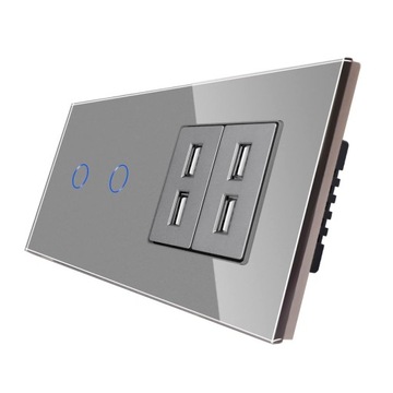 Dotykowy w??cznik ?wiat?a z 4 portami USB - 2,4 A