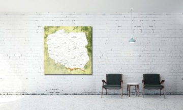 CORK BOARD POLAND Изображение карты 100х100см Польша