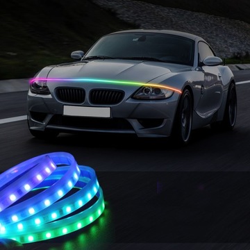 180 см RGB светодиодная лента для автомобильных фар, крышка для капота двигателя