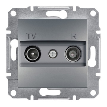 SCHNEIDER ASFORA GNIAZDO R-TV KOŃCOWE 1DB STAL B/R