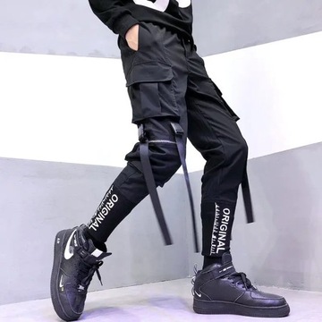 Men's Retro High Streetwear Cargo Pants Men Loose