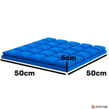 Панель CUBE Convex Acoustic пенопласт звукоизоляционная синяя 50x50x5 см