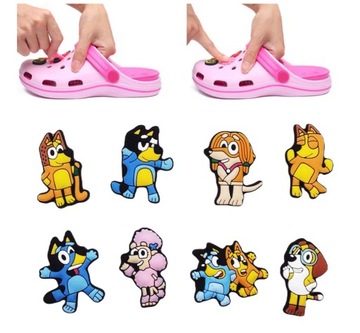 PRZYPINKI PIN ozdoby DO BUTÓW typu KROKS CROCS blue 8szt