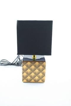 ЧЕРНО-ЗОЛОТАЯ КВАДРАТНАЯ НОЧНАЯ НАСТОЛЬНАЯ ЛАМПА