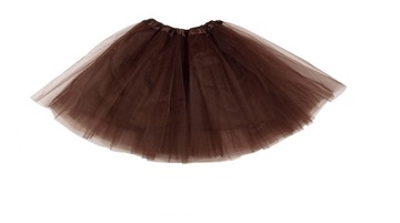 SPÓDNICZKA TIULOWA SPÓDNICA podszewką 40cm BRĄZOWA