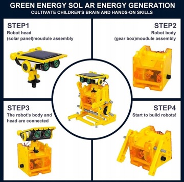 СОЛНЕЧНЫЙ РОБОТ ОБРАЗОВАТЕЛЬНАЯ ИГРУШКА ДЛЯ ДЕТЕЙ 12 В 1 НАБОР С СОЛНЕЧНОЙ ПАНЕЛЬЮ