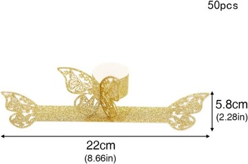 50 штук бумажных колец для салфеток, 3D зажимы, для свадьбы, крещения