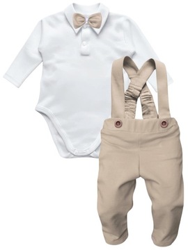 Наряд на крещение для мальчика 80 лет, галстук-бабочка, подтяжки, КОМПЛЕКТ ПОЛЬСКИЙ ХЛОПОК