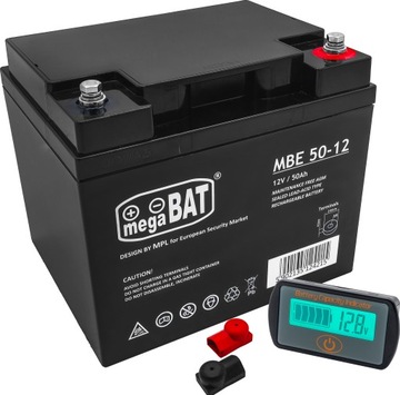AKUMULATOR BEZOBSŁUGOWY VRLA AGM 12V 50Ah + TESTER