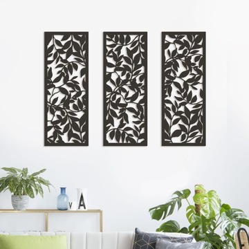 Декоративные ажурные картины, Триптих, ЛИСТЬЯ