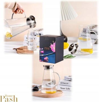 Pash Home Elegant Боросиликатный графин для воды емкостью 1,85 л с фильтром