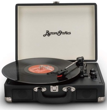 GRAMOFON BYRON STATICS KTS-601 CZARNY NAPĘD PASKOWY NOWOCZESNY DESIGN