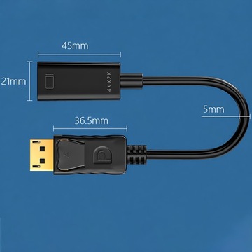 KABEL ADAPTER DISPLAY PORT DISPLAYPORT DP HDMI PRZEJŚCIÓWKA 4K KONWERTER