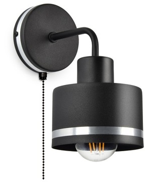 Lampa Ścienna Kinkiet z włącznikiem Srebrne Pasy
