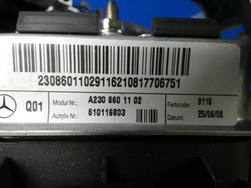 MERCEDES CLC W203 CL203 ULOŽENÍ VZDUCHOVÁ ŘIDIČE AIR NÁDRŽ ORIGINÁLNÍ