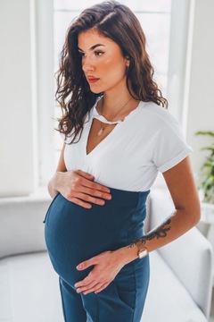 Хлопковые спортивные костюмы для беременных синего цвета, размер L.