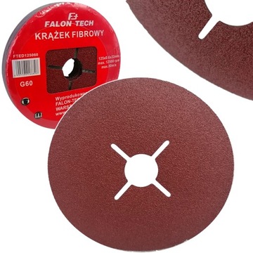 TARCZA FIBROWA KRĄŻEK DYSK FIBROWY FIBRA 125MM P60