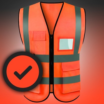 Светоотражающий жилет безопасности оранжевый ROAD UNIVERSAL XL