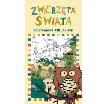 Duża kolorowanka podłogowa XXL ZWIERZĘTA ŚWIATA