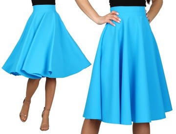 XL MIDI TURKUSOWA spódnica szyta z koła pin-up rozłożysta do tańca 42