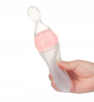 Детская бутылочка с силиконовой ложкой.