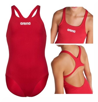 DZIEWCZĘCY STRÓJ KĄPIELOWY ARENA SWIM PRO SOLID OCHRONA UV RED WHITE 128