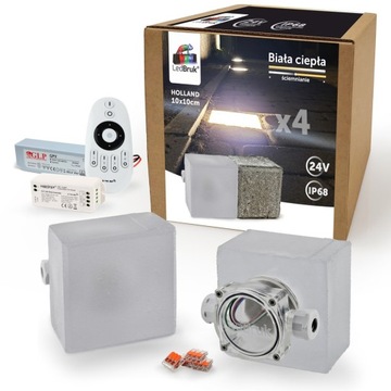 4x Kostka Brukowa LED LedBruk 24V 10x10cm BC 3100K