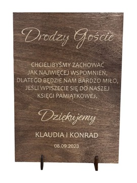 TABLICZKA KSIĘGA GOŚCI + STOJAK TABLICA KSIĘGA