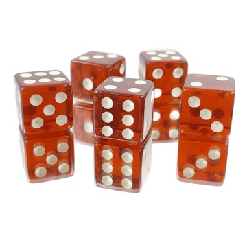 ZESTAW 5 KOSTEK K6 RPG MROCZNA KNIEJA KOŚĆ SZEŚCIOŚCIENNA 1,6 CM