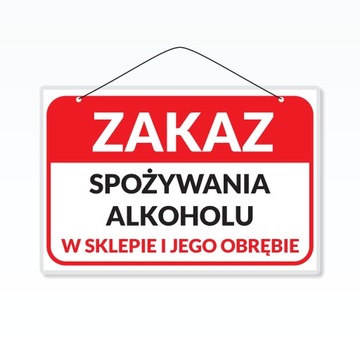Tabliczka laminowana A5 ZAKAZ SPOŻYWANIA ALKOHOLU