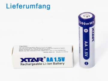 Аккумулятор XTAR в контейнере 14500-1,5В 3300мВтч 2000мАч Li-ION 4 шт.
