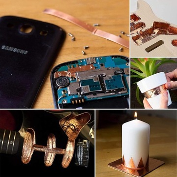 ЛЕНТА САМОКЛЕЯЩАЯСЯ МЕДНАЯ БАРЬЕРНАЯ ЛЕНТА ДЛЯ ГИТАРЫ И ЭМИ ЭКРАНИРОВАНИЯ 25М