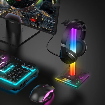 ПОДСТАВКА ДЛЯ ИГРОВЫХ НАУШНИКОВ С USB-СВЕТОДИОДОМ RGB