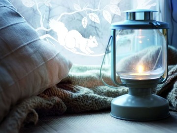 ПРЕМИУМ статическая оконная фольга с белым узором белки, витражи из ПВХ для окон