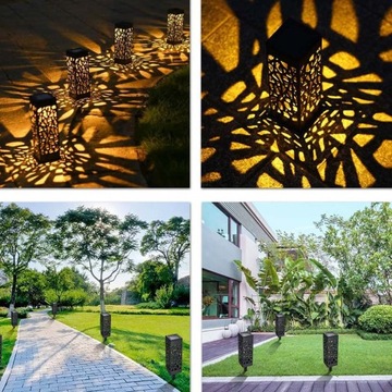 СОЛНЕЧНЫЕ САДОВЫЕ СВЕТИЛЬНИКИ, ДЕКОРАТИВНЫЕ СВЕТОДИОДНЫЕ СВЕТИЛЬНИКИ, АЖУР ДЛЯ САДА, НА БАЛКОНЕ, 6 ШТ.