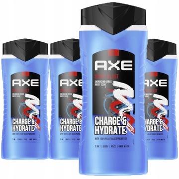 Axe Sport Blast Żel pod Prysznic 4x 400ml - Energia i Ożywienie