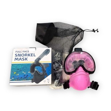 Полнолицевая маска для дайвинга, розовая, L/XL