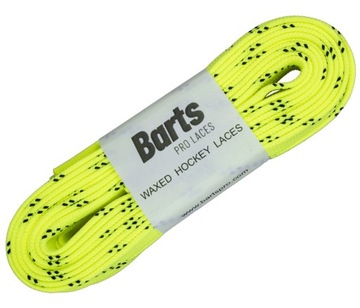 Вощеные хоккейные шнурки Barts Pro Laces 250см - неоновый желтый