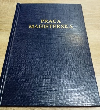Czarna okładka kanałowa C ze złotym nadrukiem PRACA MAGISTERSKA