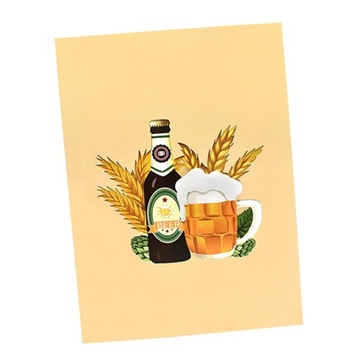 Greeting Card Happy Fathers Day Pop Up Card beer