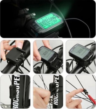 ВЕЛОСИПЕДНЫЙ СЧЕТЧИК ВЕЛОСИПЕДНЫЙ КОМПЬЮТЕР С ПОДСВЕТКОЙ 27 функций ВОДОНЕПРОНИЦАЕМЫЙ + РУЧКА