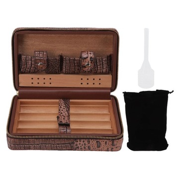 Humidor do cygar papierosy przenośny skórzany nawilżacz podróżne AB