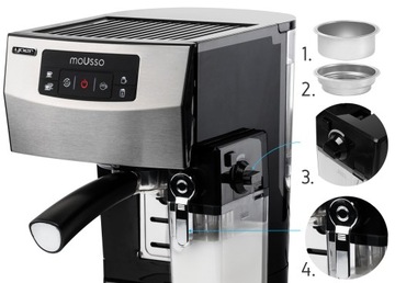 КОФЕМАШИНА YOER PRESSURE + Пенообразователь + INOX