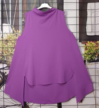 WŁOSKA TUNIKA STYL WENDY TRENDY WRZOS ASYMETRYCZNA 158C duża do 120 biust